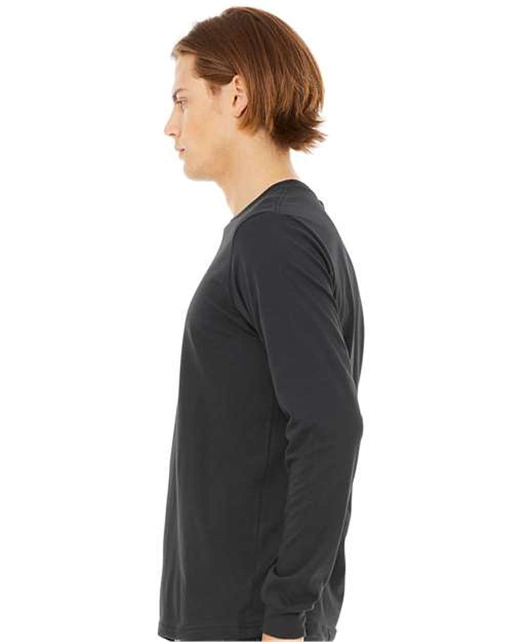 Unisex Jersey Long Sleeve Tee - OnModelSide - B05606082 - Dark Grey