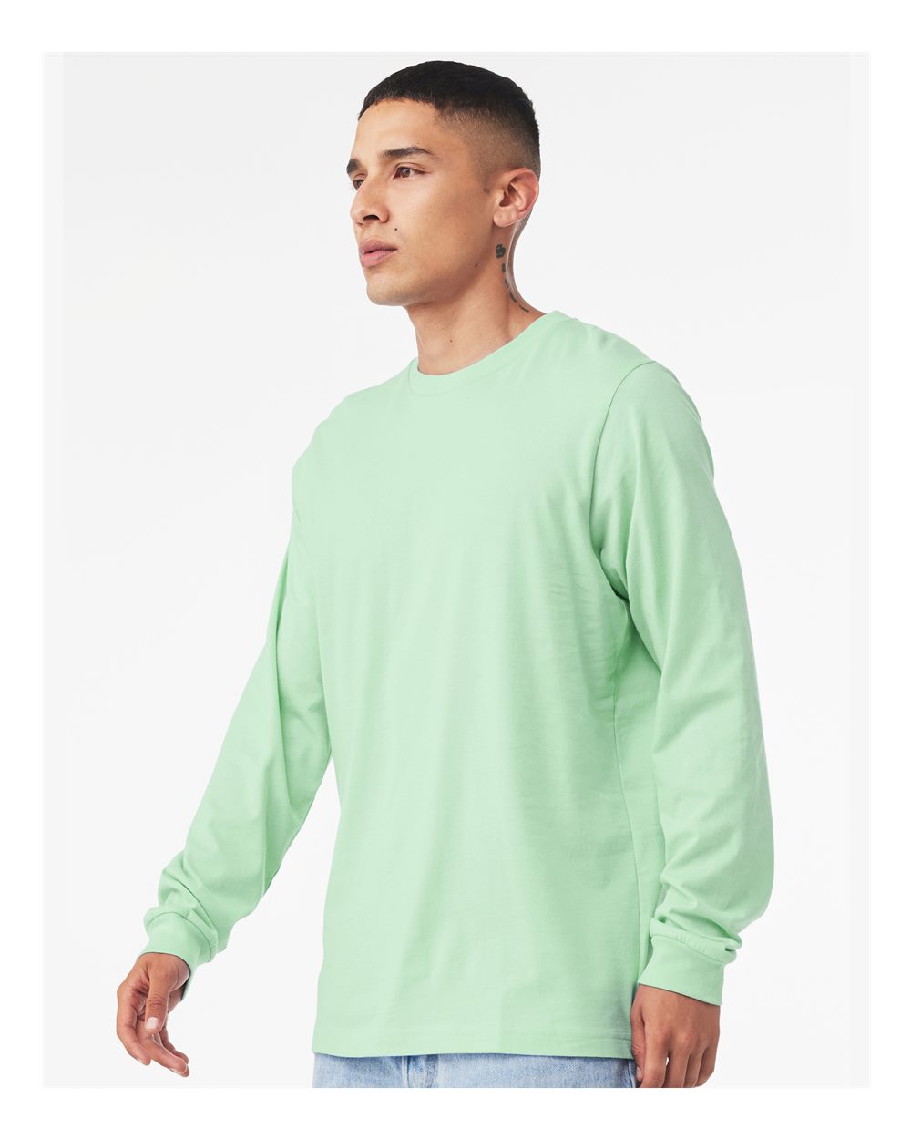 Unisex Jersey Long Sleeve Tee - OnModelSide - B05606222 - Mint