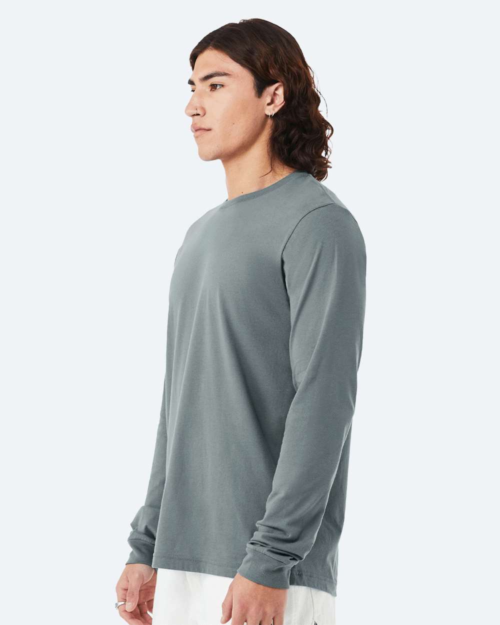 Unisex Jersey Long Sleeve Tee - OnModelSide - B05606272 - Blue Storm