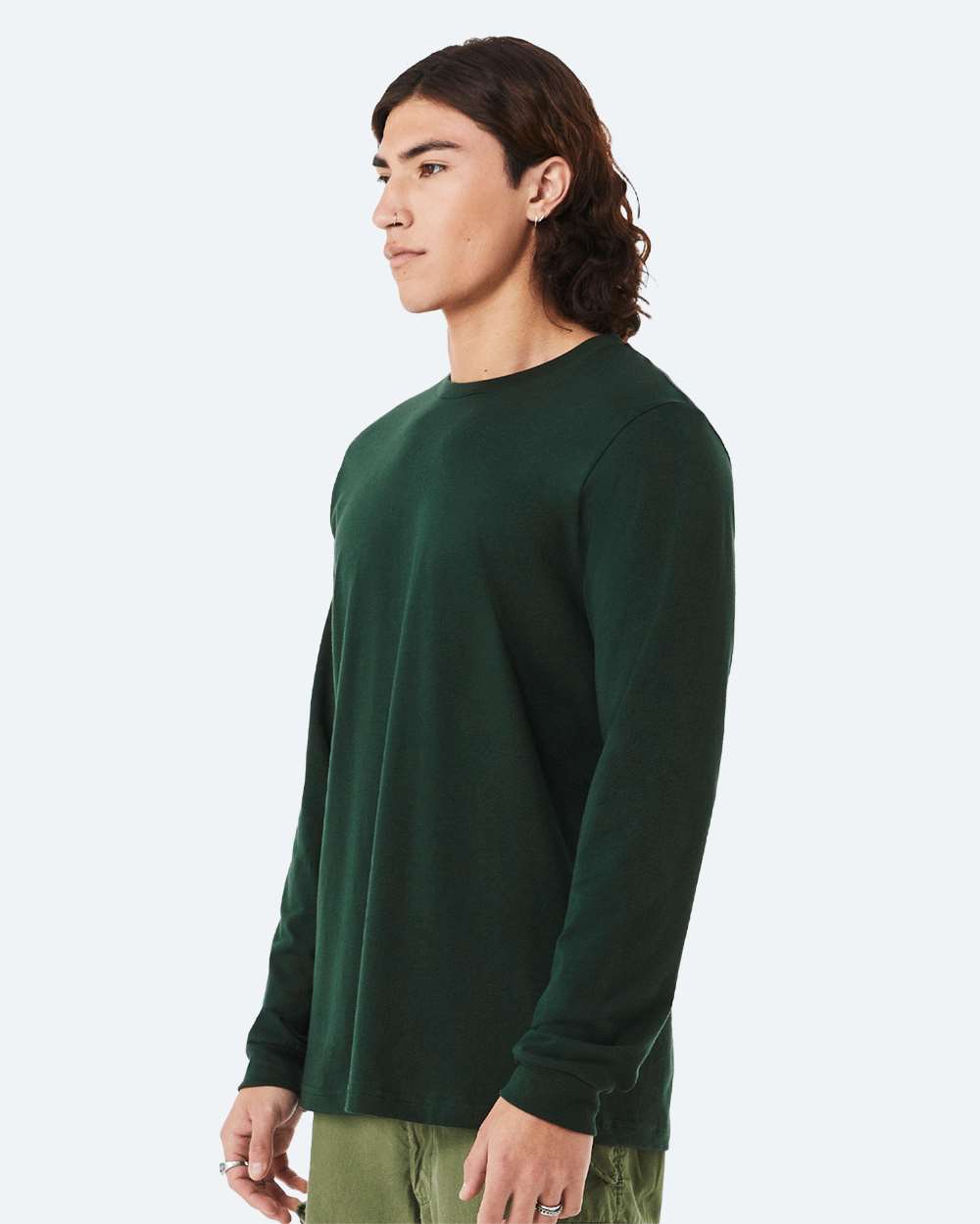 Unisex Jersey Long Sleeve Tee - OnModelSide - B05606282 - Forest