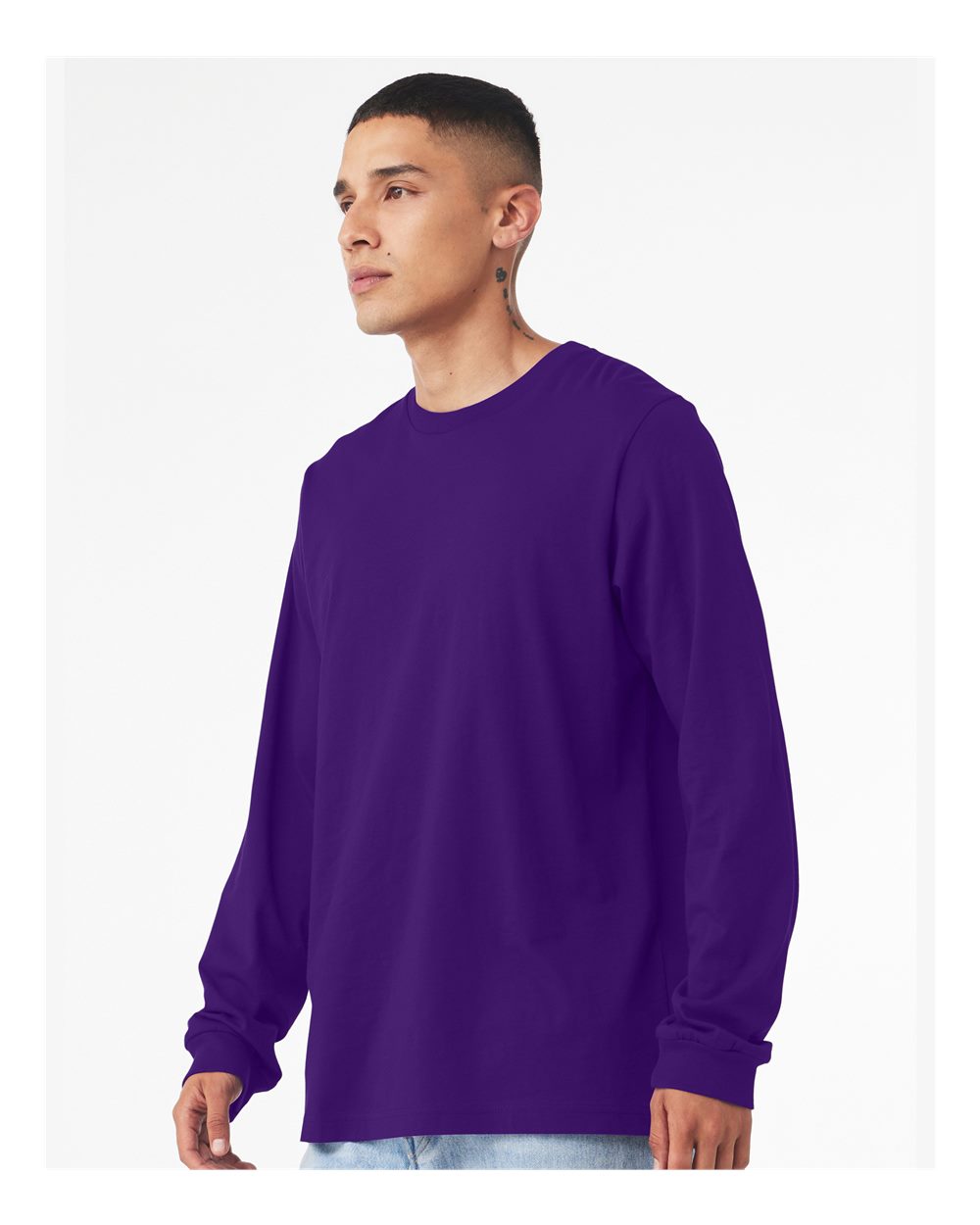 Unisex Jersey Long Sleeve Tee - OnModelSide - B05606742 - Team Purple