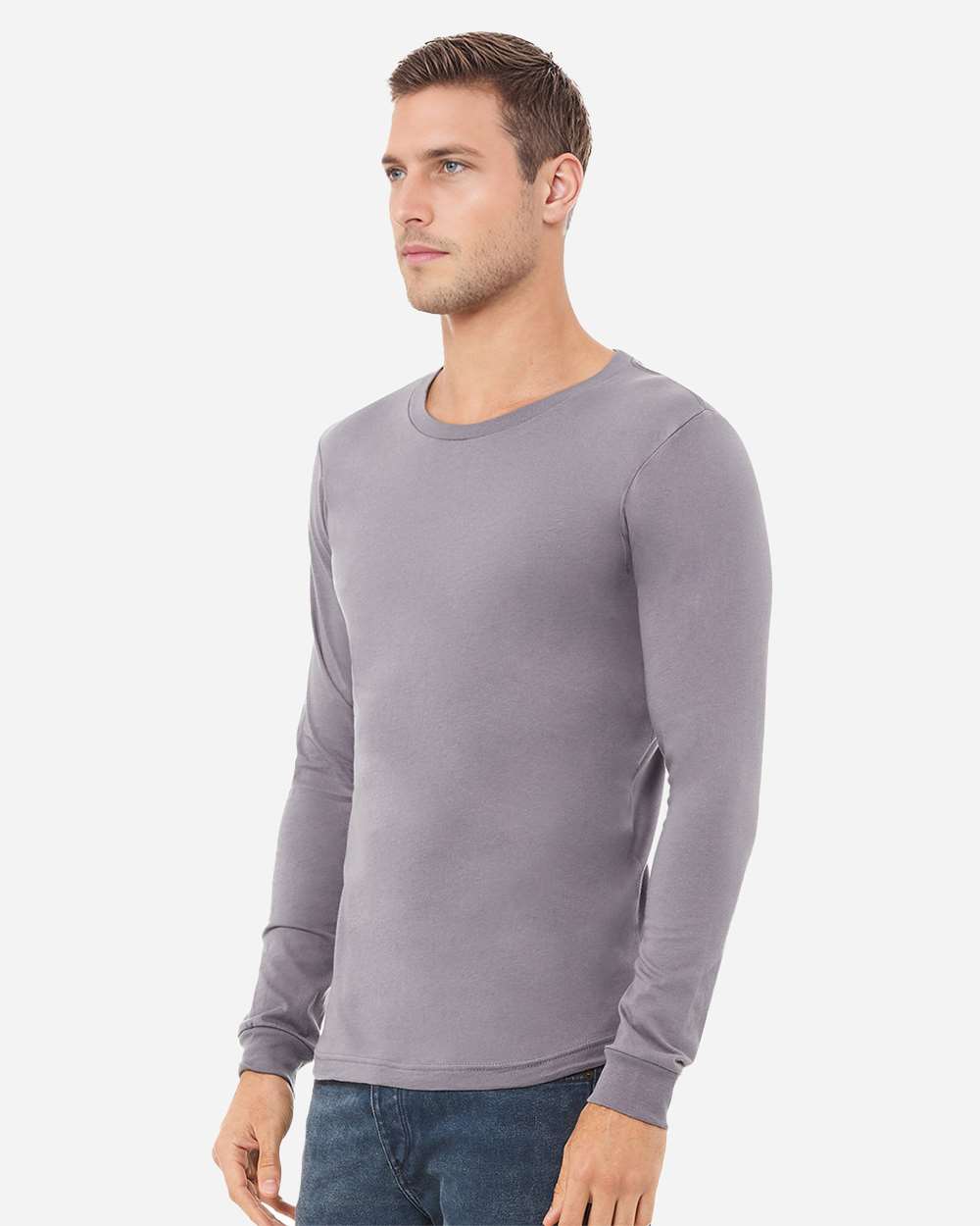 Unisex Jersey Long Sleeve Tee - OnModelSide - B05606852 - Storm