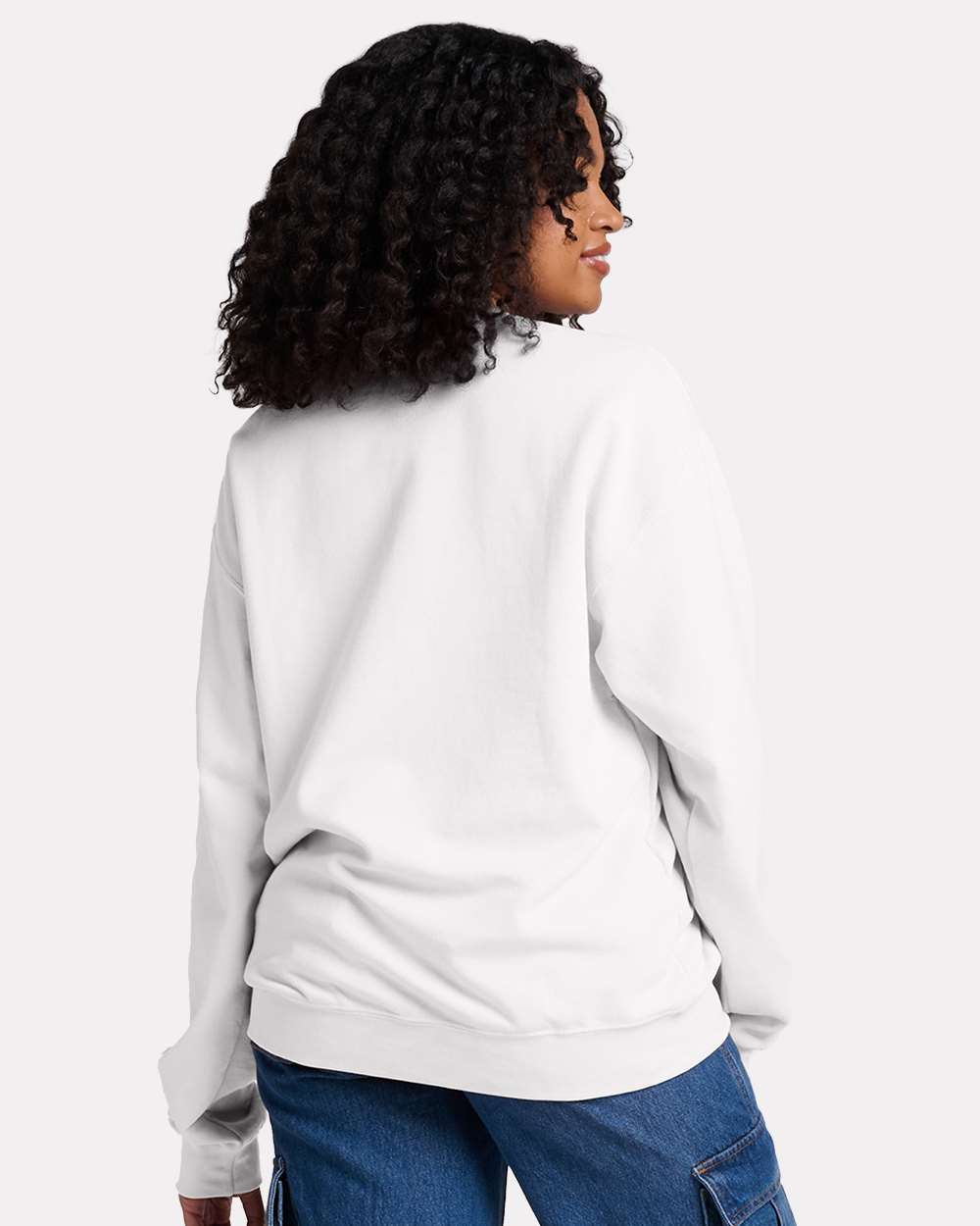 Unisex Ultimate CVC Crewneck Sweatshirt - OnModelBack - B01735003 - White