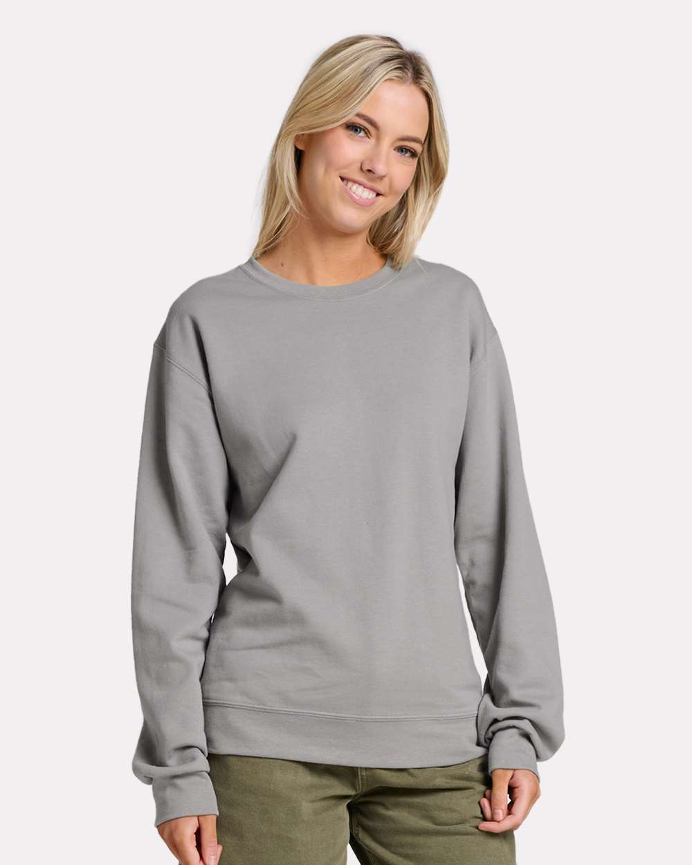 Unisex Ultimate CVC Crewneck Sweatshirt - OnModelFront - B01735113 - Rock