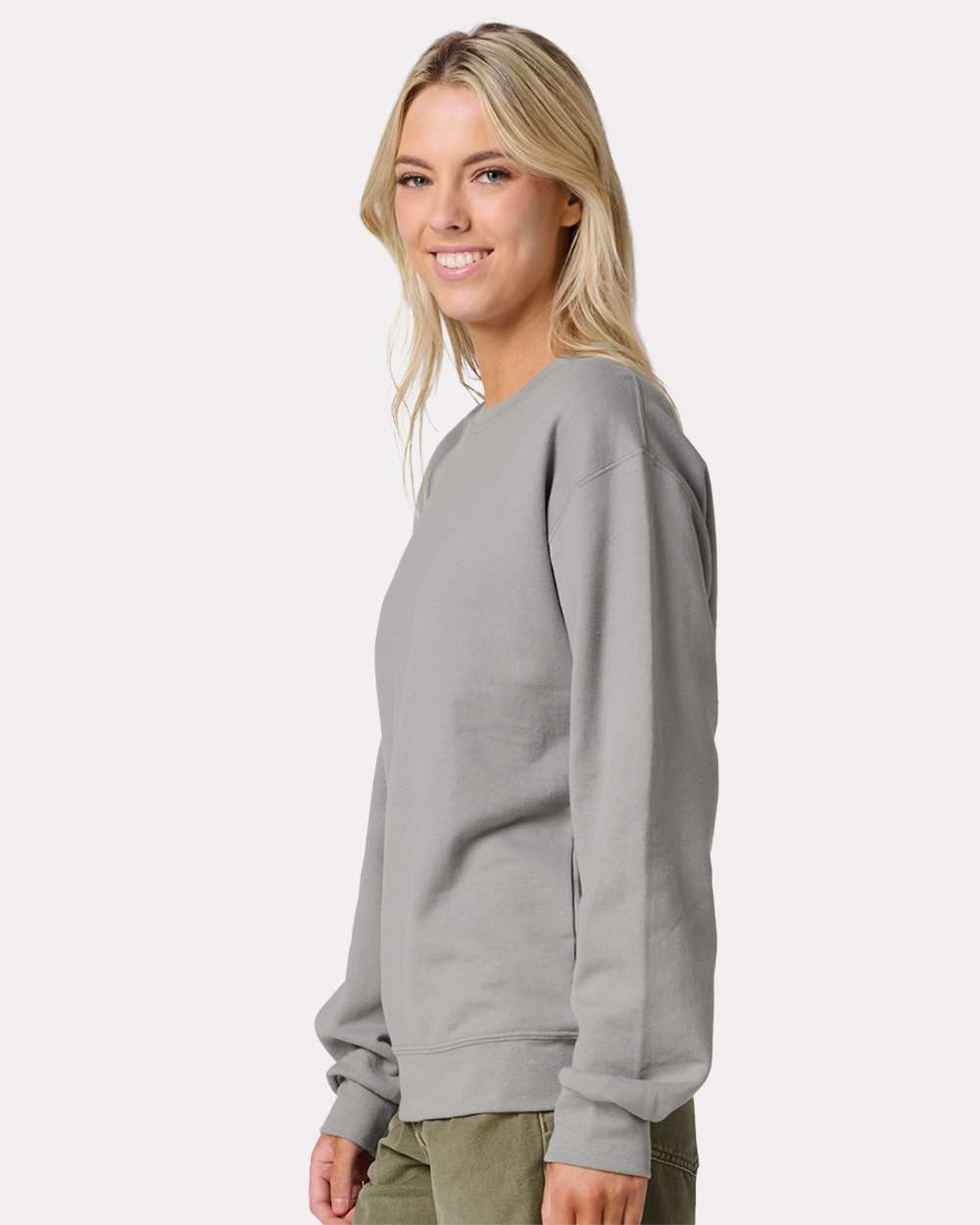 Unisex Ultimate CVC Crewneck Sweatshirt - OnModelSide - B01735113 - Rock
