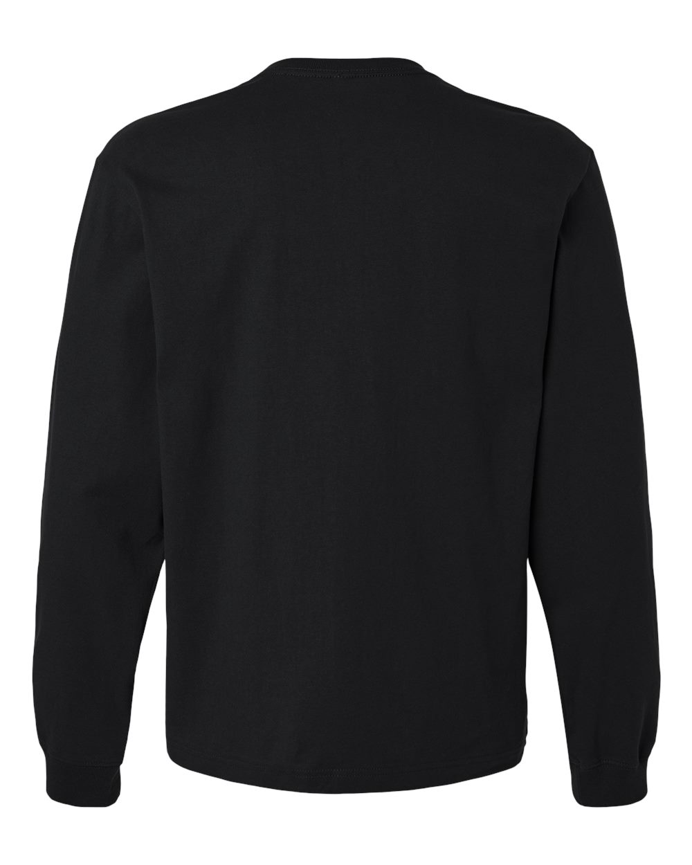 Unisex 7.5 oz Heavyweight Long Sleeve Tee - Back - B06706502 - Black