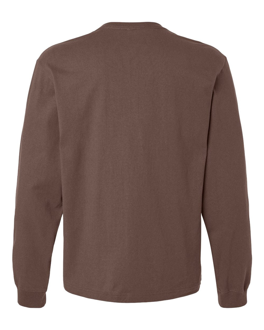 Unisex 7.5 oz Heavyweight Long Sleeve Tee - Back - B06706602 - Cocoa
