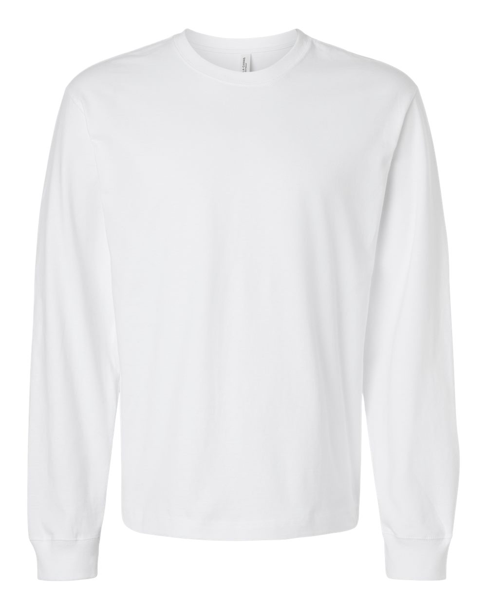 Unisex 7.5 oz Heavyweight Long Sleeve Tee - Front - B06706002 - White