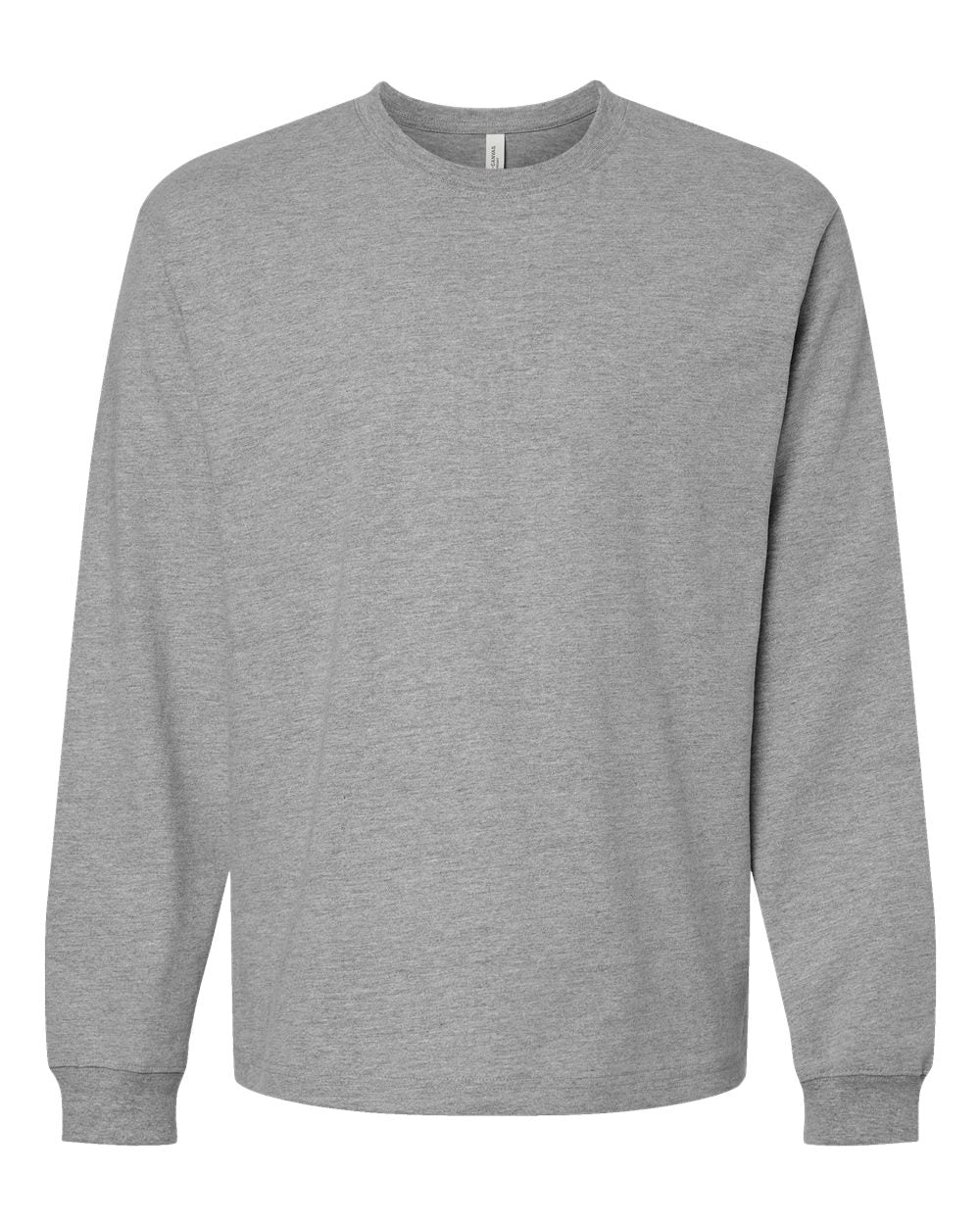 Unisex 7.5 oz Heavyweight Long Sleeve Tee - Front - B06706022 - Athletic Heather