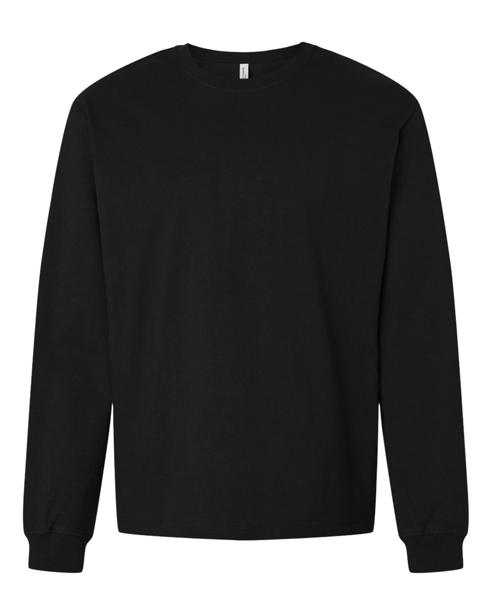 Unisex 7.5 oz Heavyweight Long Sleeve Tee - Front - B06706502 - Black