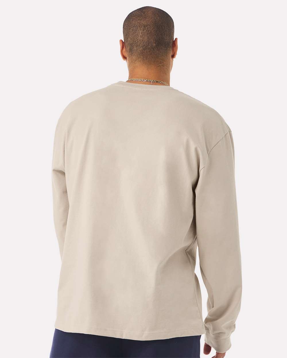 Unisex 7.5 oz Heavyweight Long Sleeve Tee - OnModelBack - B06706892 - Dust