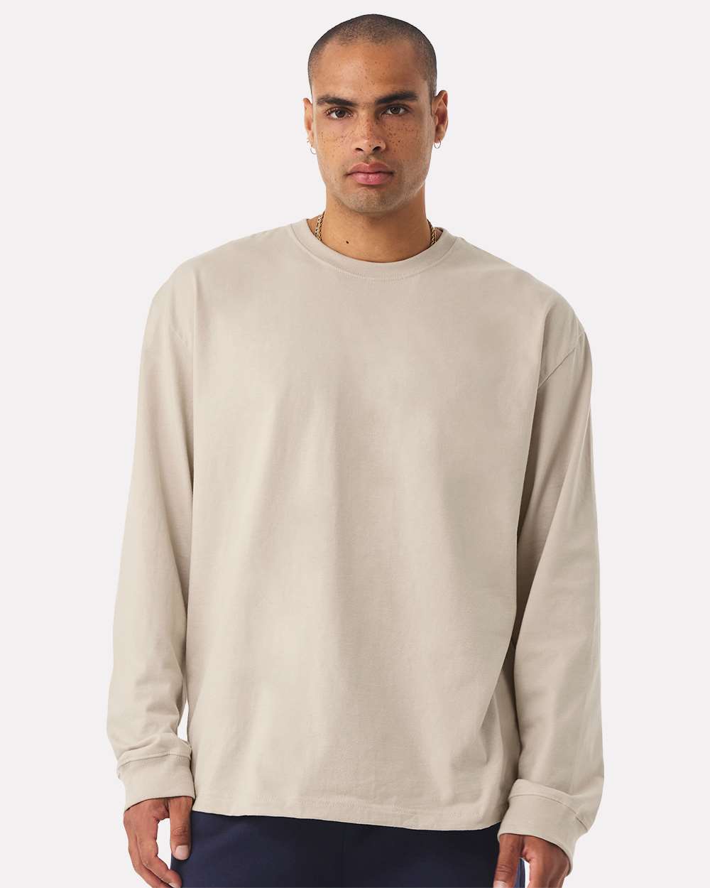 Unisex 7.5 oz Heavyweight Long Sleeve Tee - OnModelFront - B06706892 - Dust