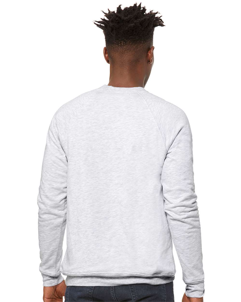 Unisex Sponge Fleece Raglan Crewneck Sweatshirt - OnModelBack - B85106022 - Ash