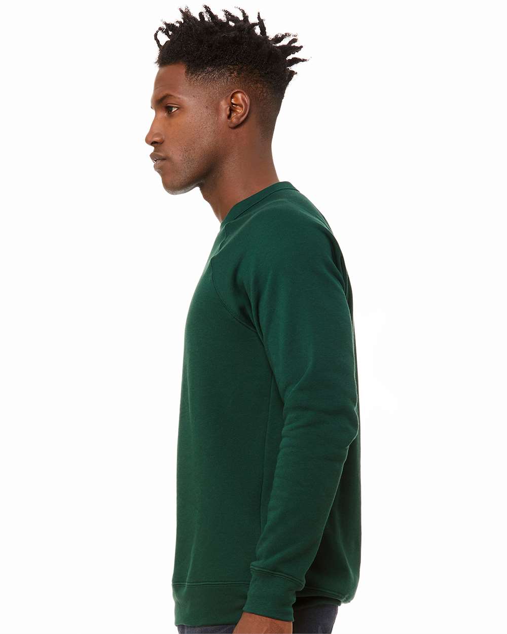 Unisex Sponge Fleece Raglan Crewneck Sweatshirt - OnModelSide - B85106522 - Forest