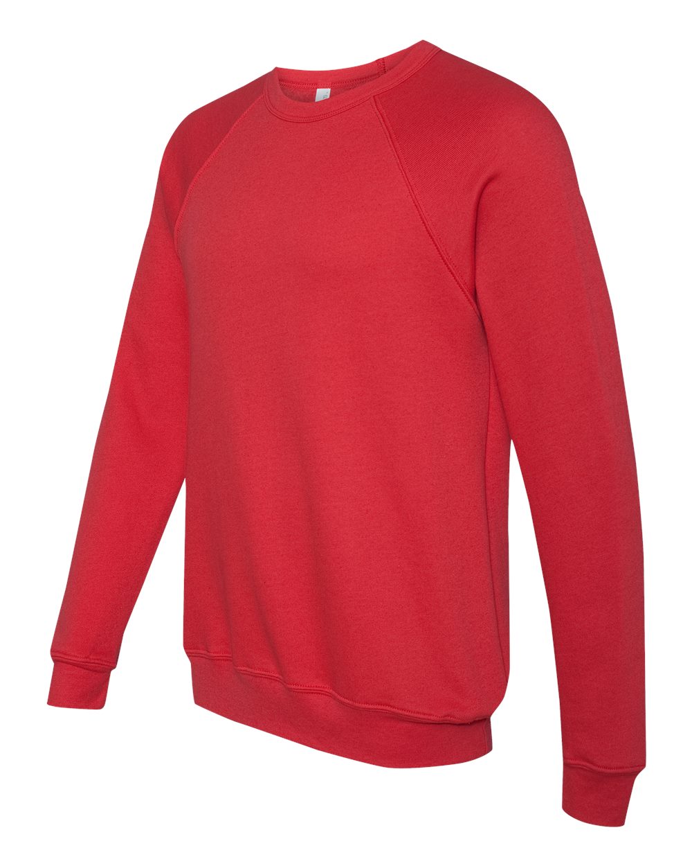 Unisex Sponge Fleece Raglan Crewneck Sweatshirt - Side - B85106622 - Red