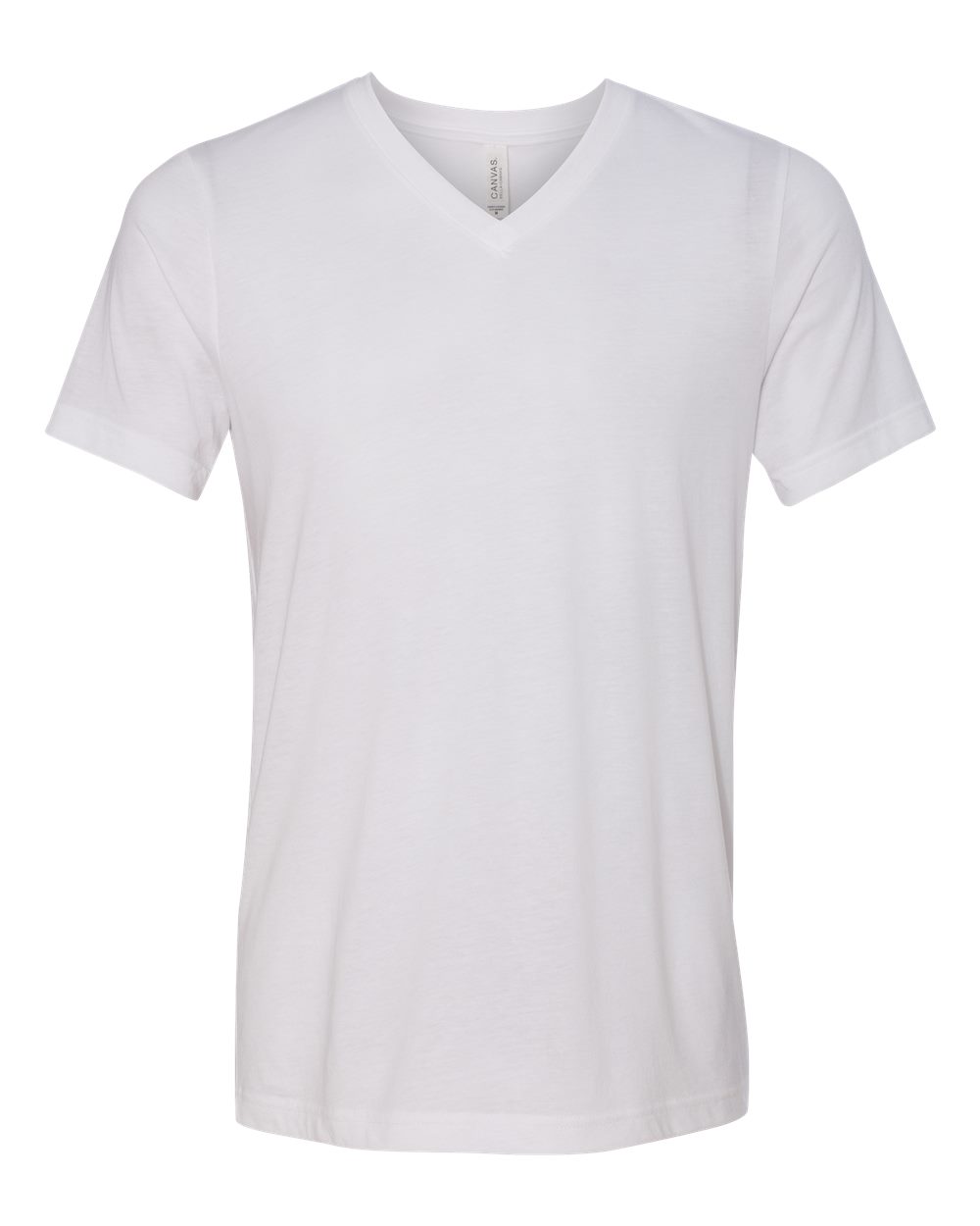 Unisex Triblend V-Neck Tee - Front - B02006012 - Solid White Triblend