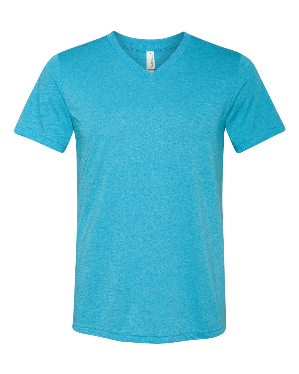 Unisex Triblend V-Neck Tee - Front - B02006052 - Aqua Triblend