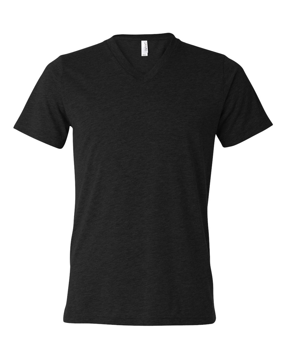 Unisex Triblend V-Neck Tee - Front - B02006102 - Black Heather Triblend