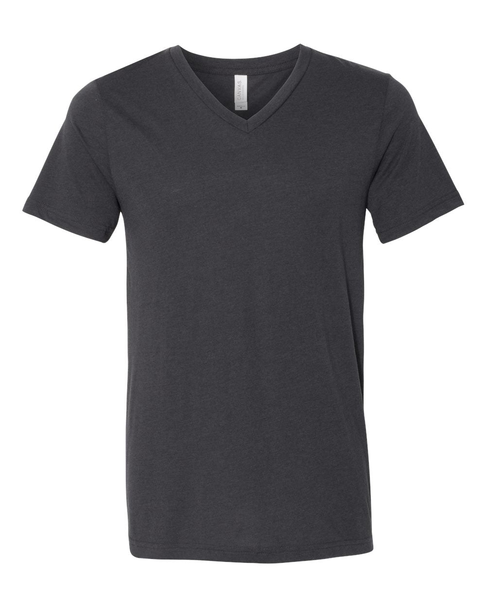 Unisex Triblend V-Neck Tee - Front - B02006202 - Solid Dark Grey Triblend