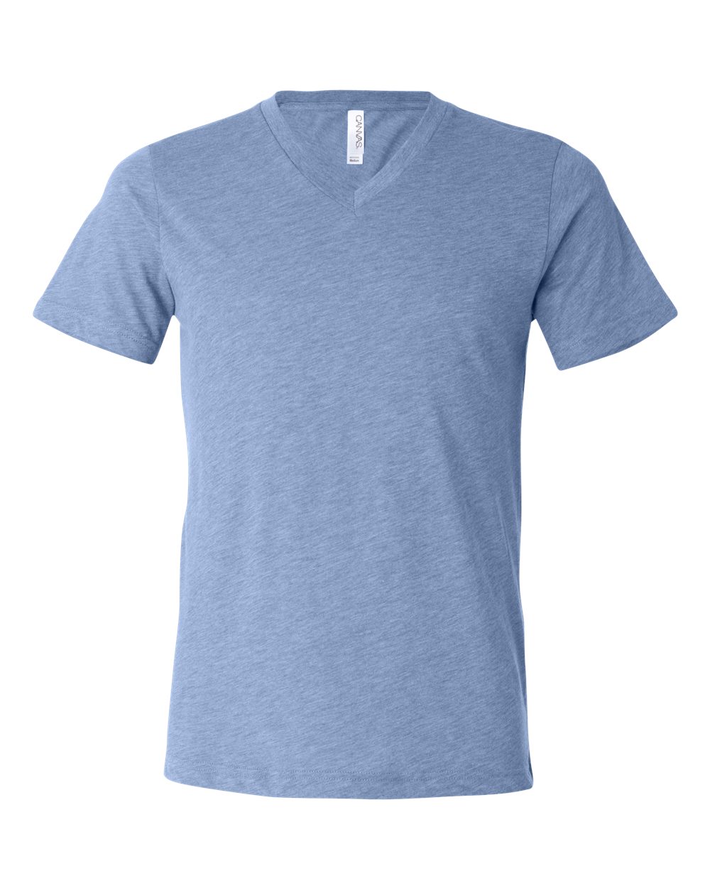 Unisex Triblend V-Neck Tee - Front - B02006252 - Blue Triblend