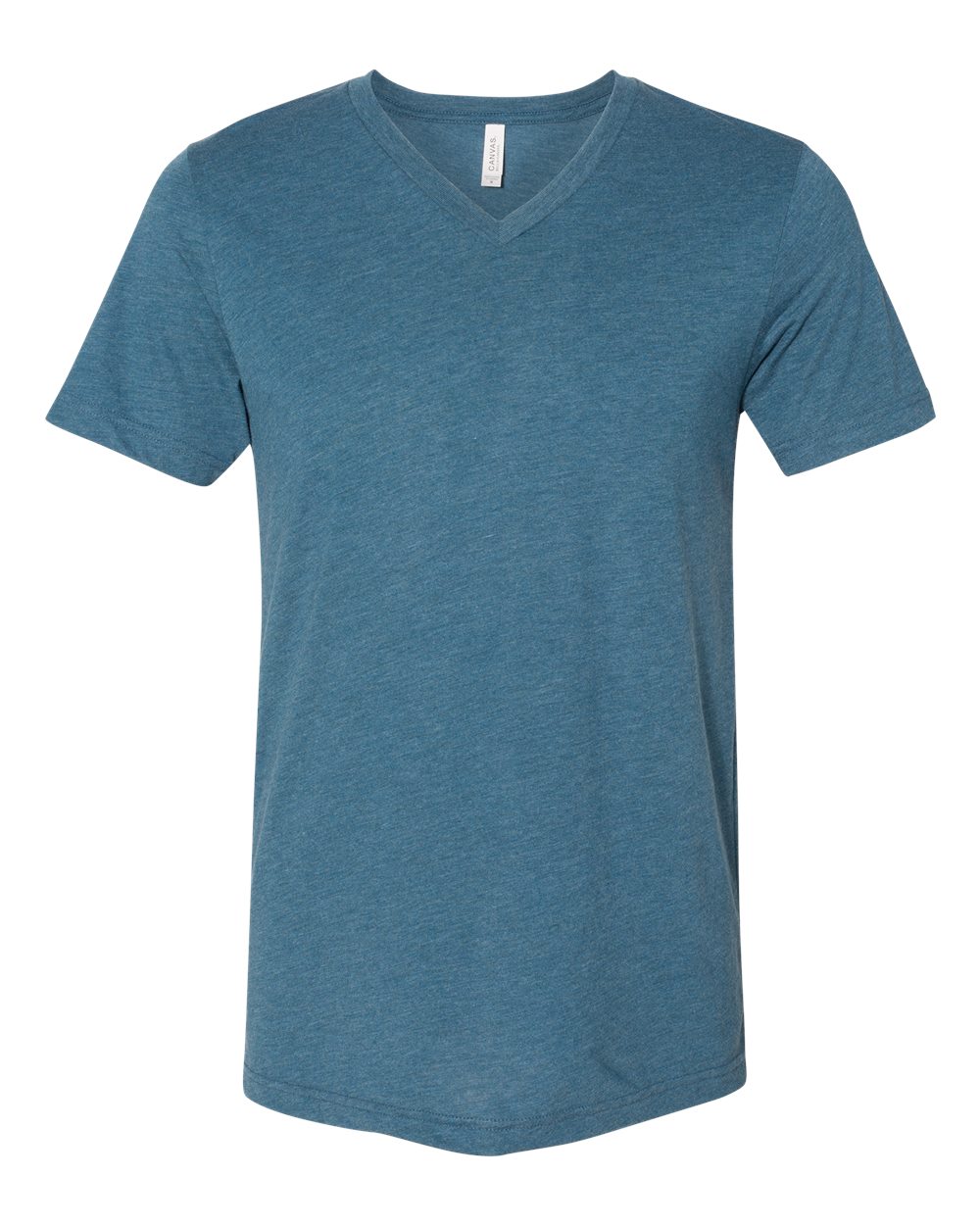 Unisex Triblend V-Neck Tee - Front - B02006682 - Steel Blue Triblend