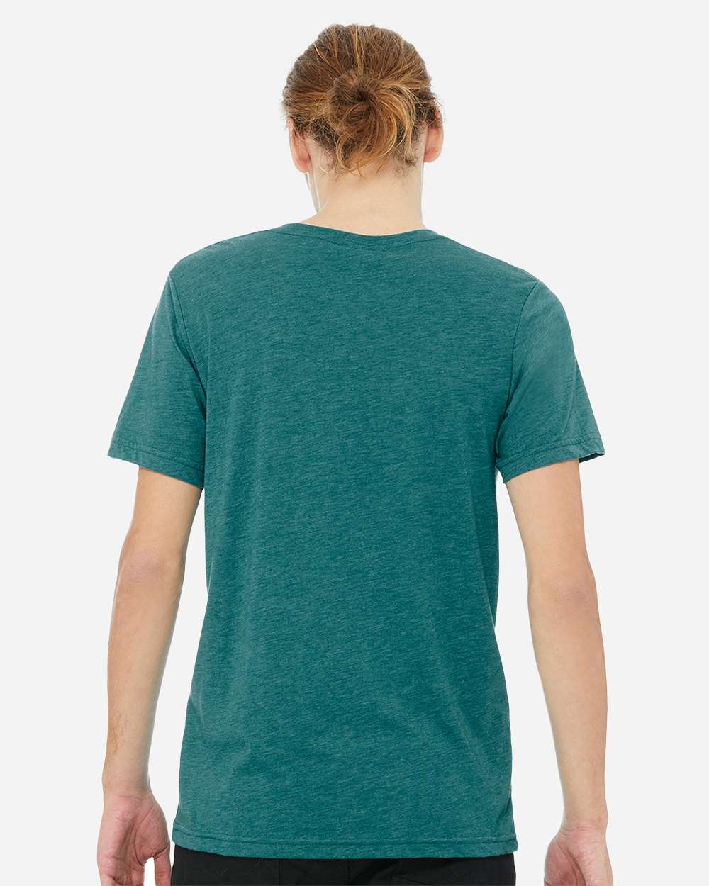 Unisex Triblend V-Neck Tee - OnModelBack - B02006762 - Teal Triblend