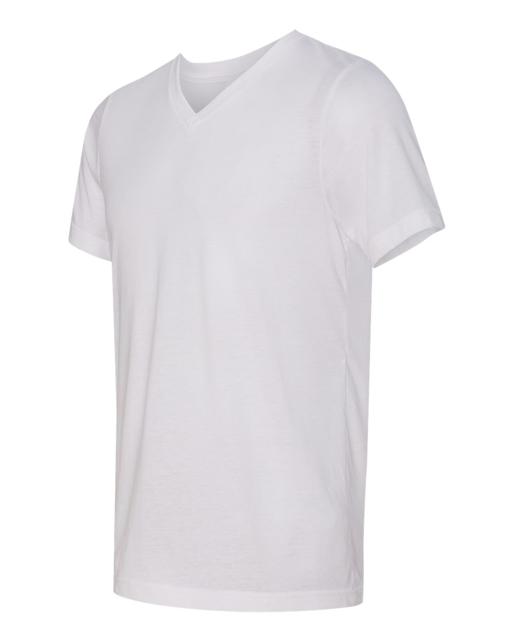 Unisex Triblend V-Neck Tee - Side - B02006012 - Solid White Triblend