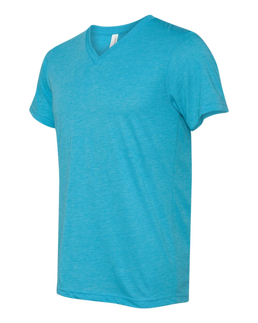 Unisex Triblend V-Neck Tee - Side - B02006052 - Aqua Triblend