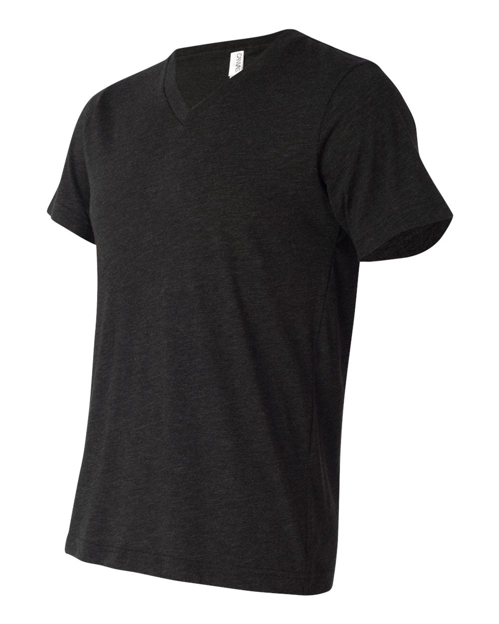 Unisex Triblend V-Neck Tee - Side - B02006092 - Charcoal Black Triblend