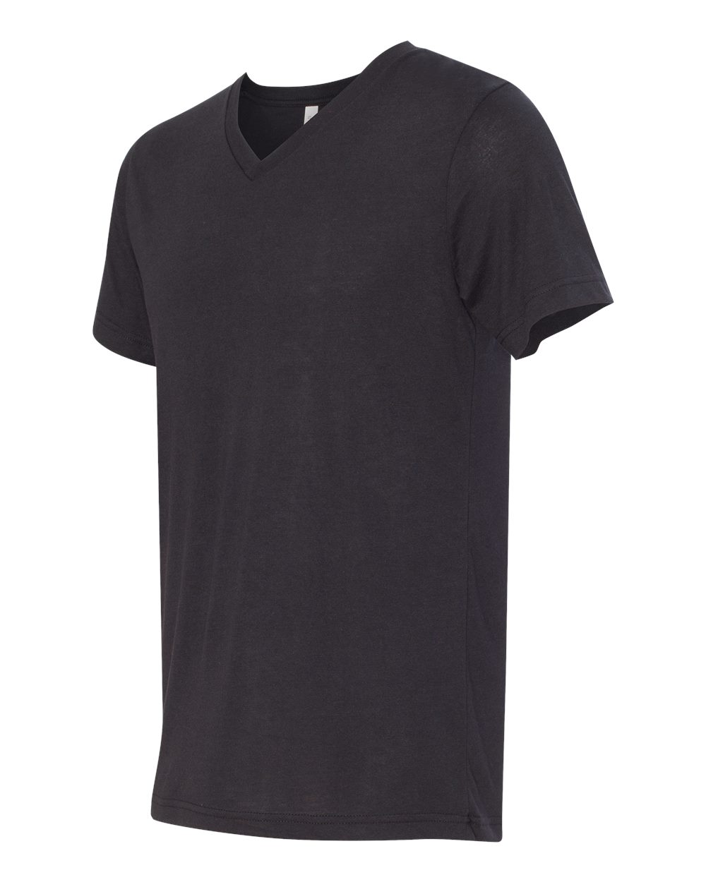 Unisex Triblend V-Neck Tee - Side - B02006492 - Solid Black Triblend