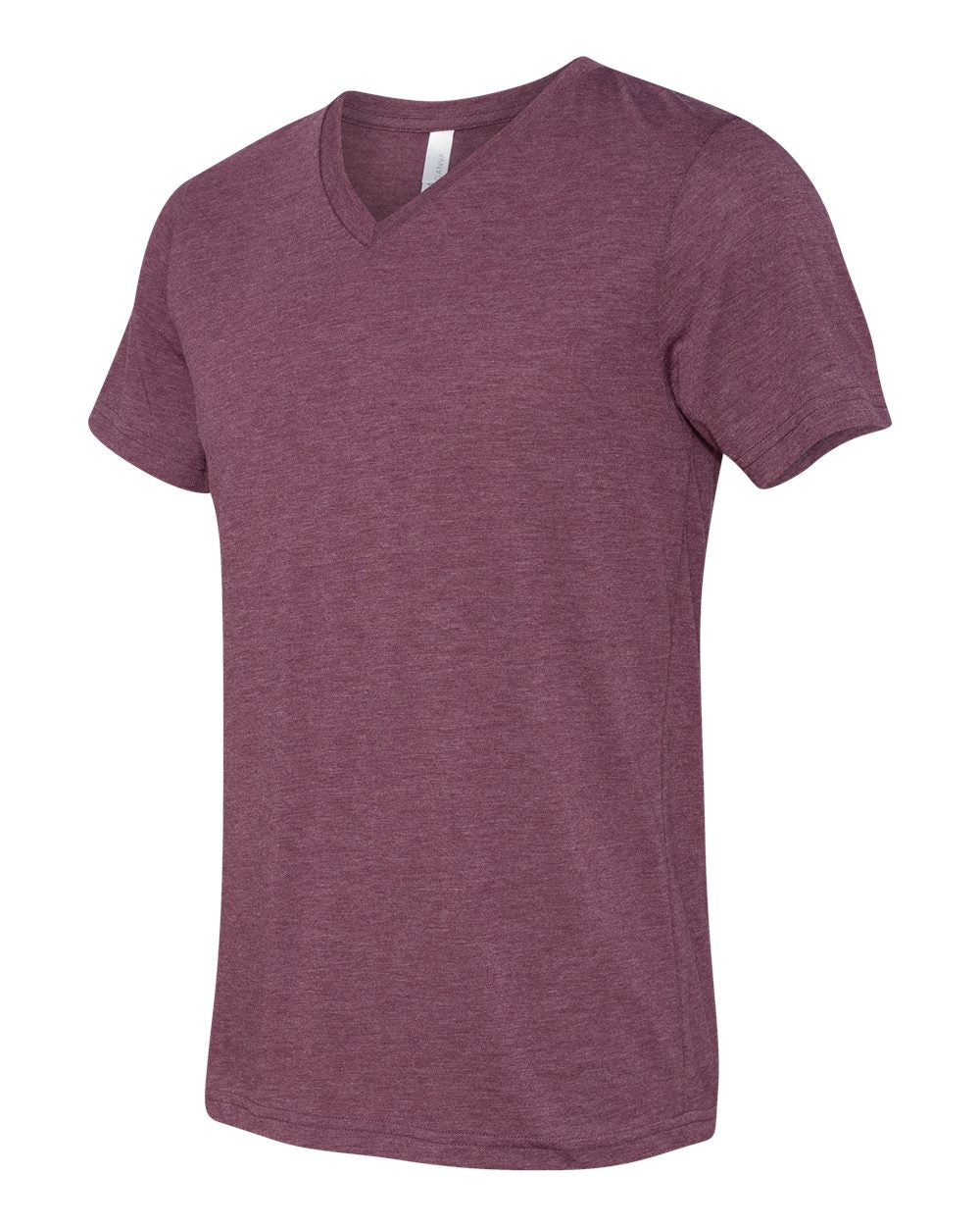 Unisex Triblend V-Neck Tee - Side - B02006542 - Maroon Triblend