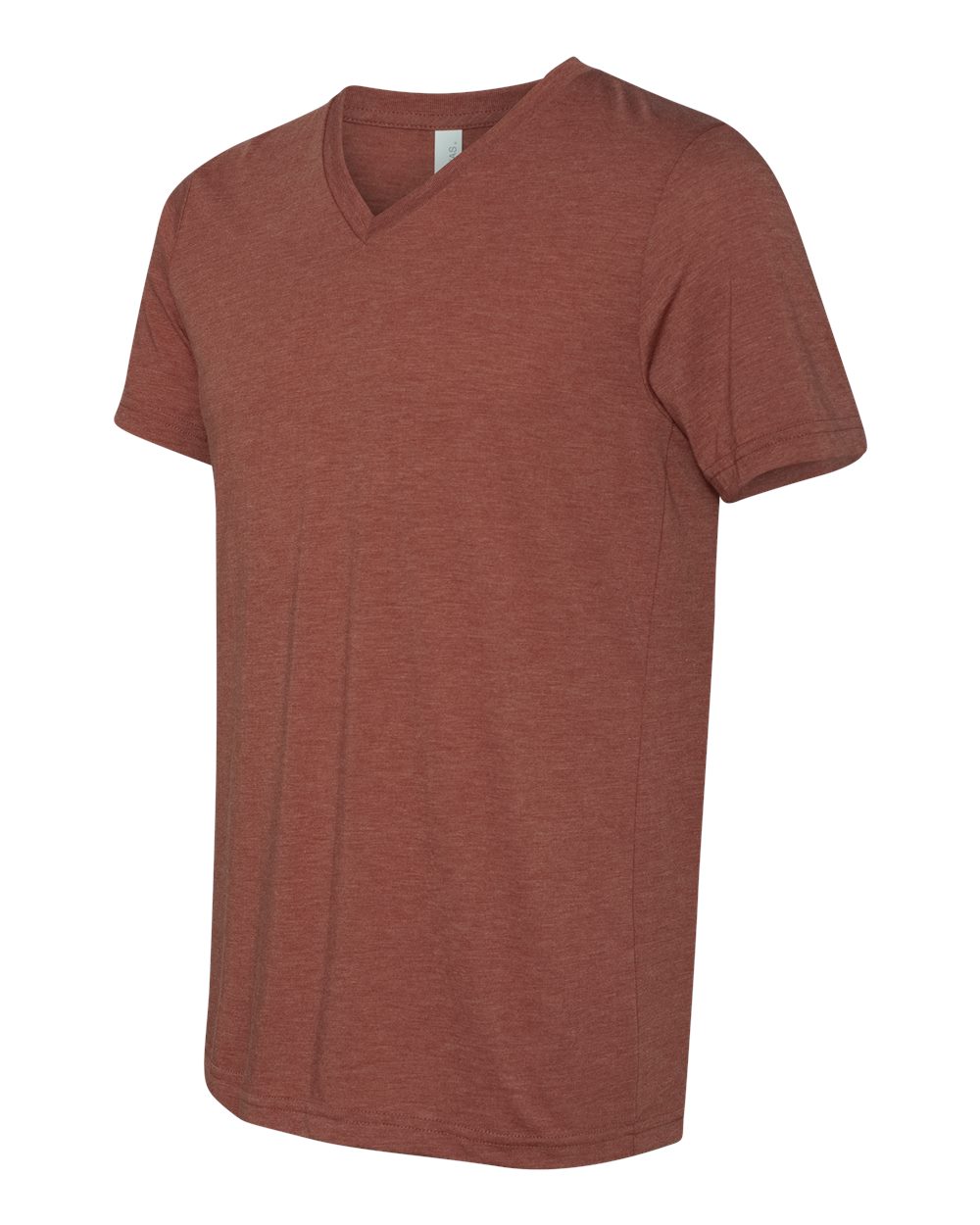 Unisex Triblend V-Neck Tee - Side - B02006552 - Clay Triblend