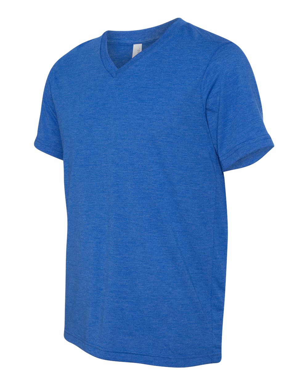 Unisex Triblend V-Neck Tee - Side - B02006752 - True Royal Triblend