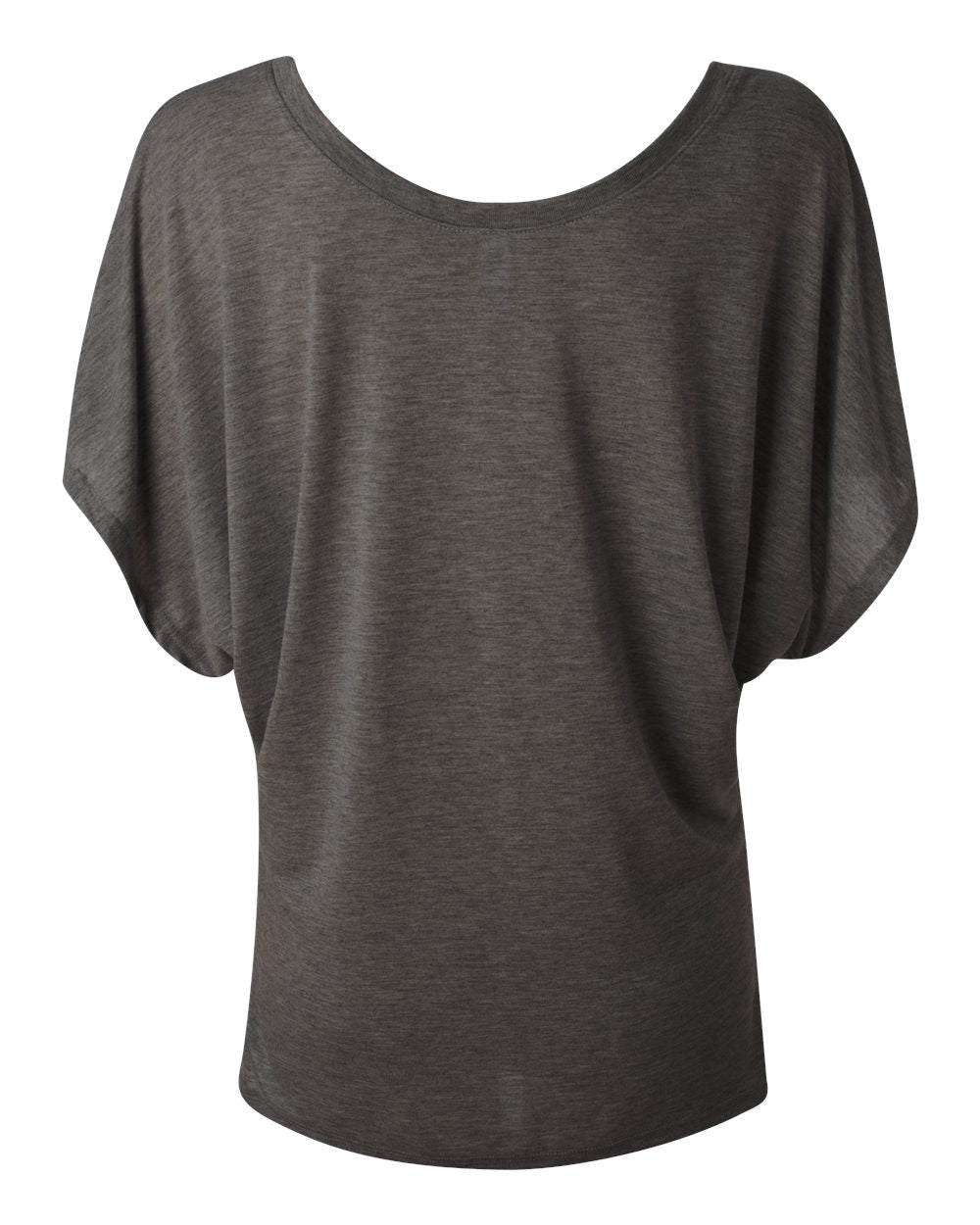 Women’s Flowy Draped Dolman Tee - Back - B55306093 - Dark Grey Heather