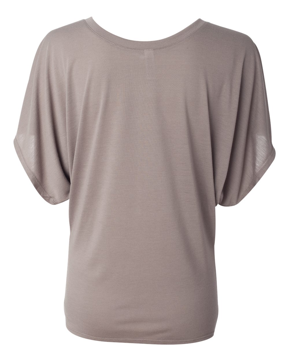 Women’s Flowy Draped Dolman Tee - Back - B55306553 - Pebble Brown