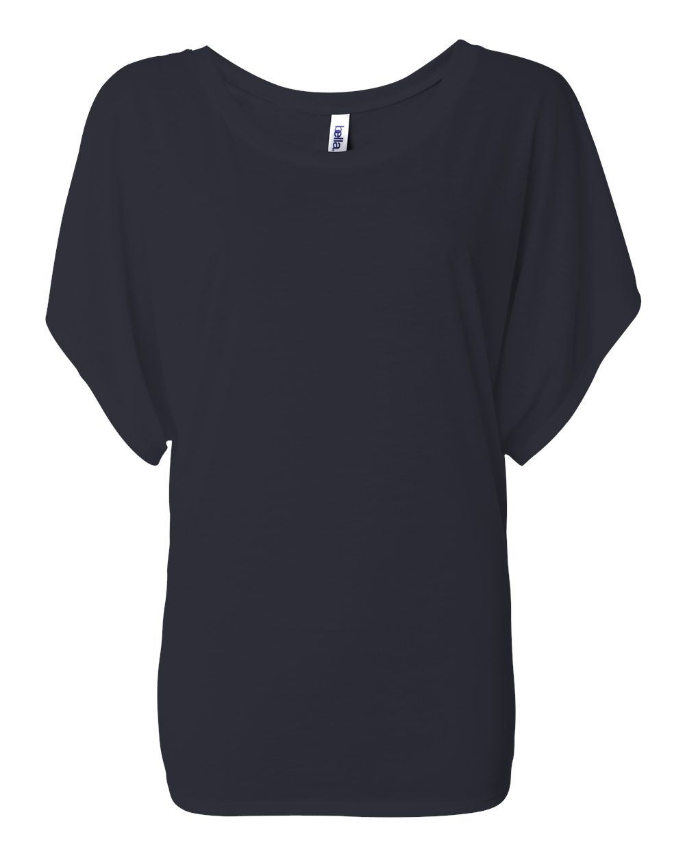Women’s Flowy Draped Dolman Tee - Front - B55306653 - Midnight