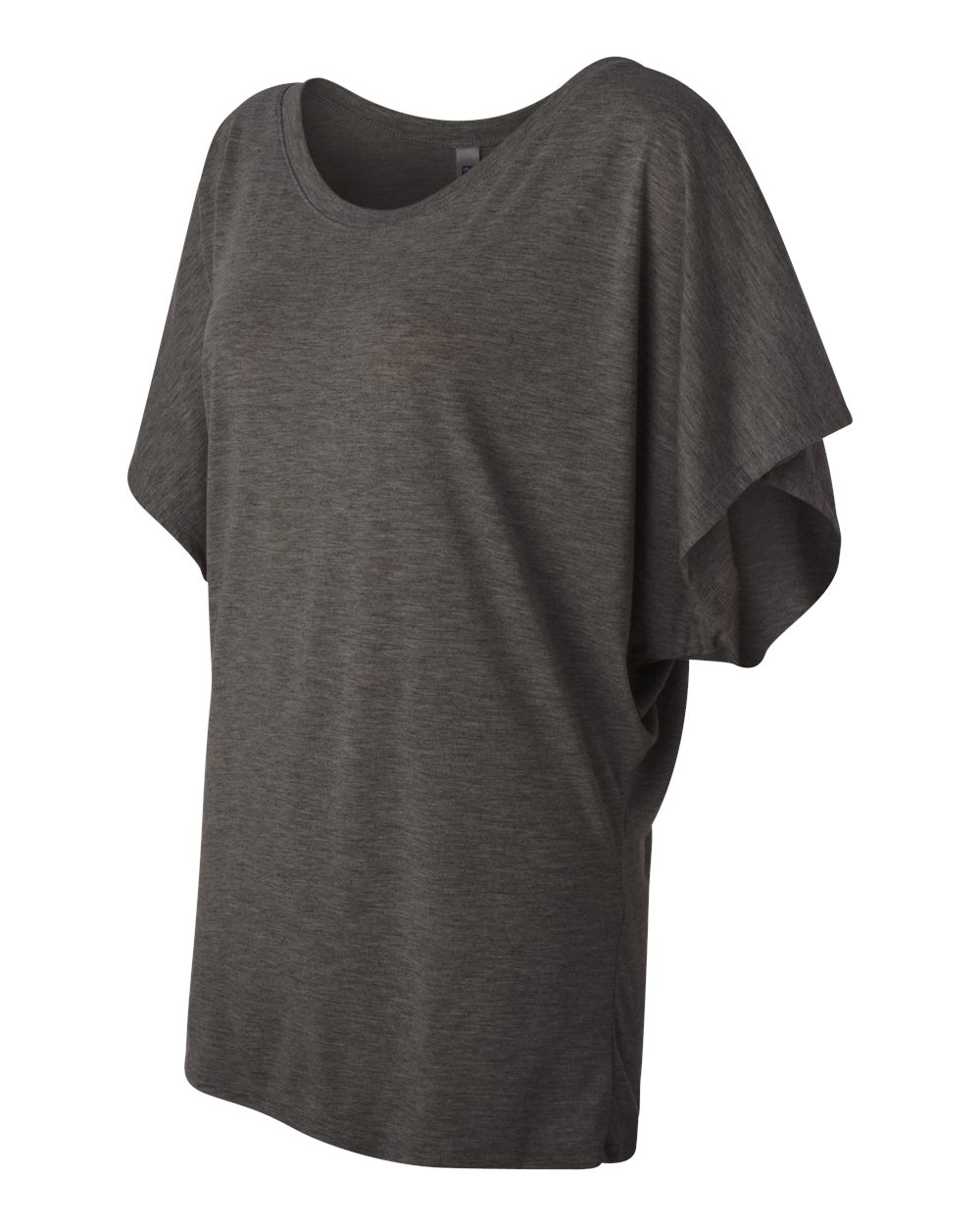 Women’s Flowy Draped Dolman Tee - Side - B55306093 - Dark Grey Heather