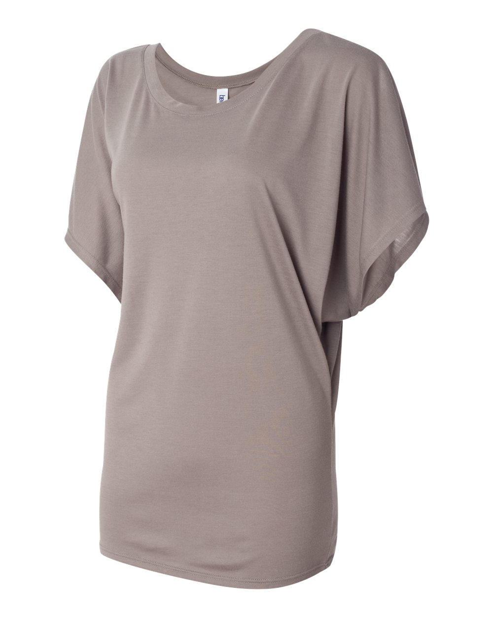 Women’s Flowy Draped Dolman Tee - Side - B55306553 - Pebble Brown