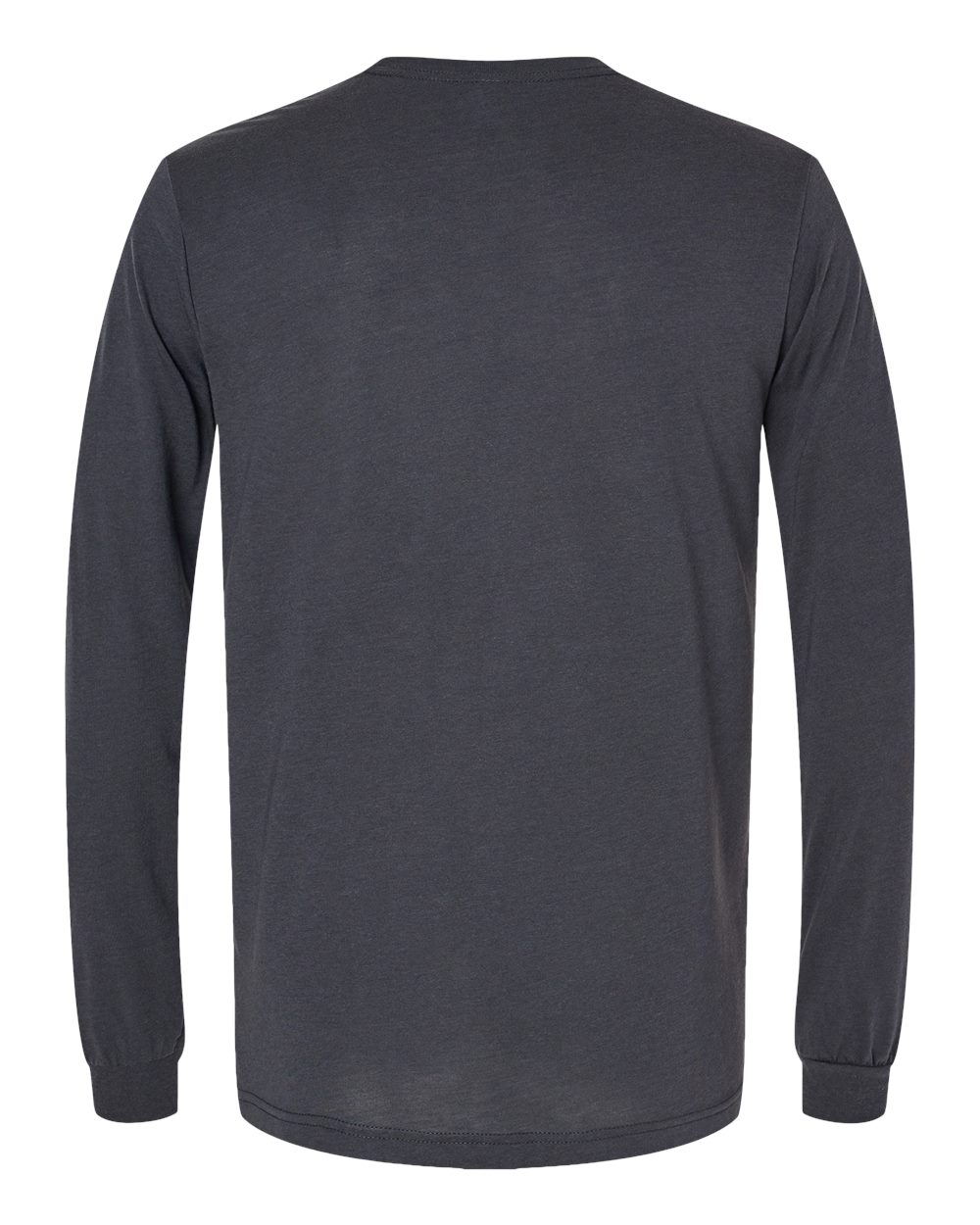 Unisex Triblend Long Sleeve Tee - Back - B11606592 - Solid Dark Grey Triblend