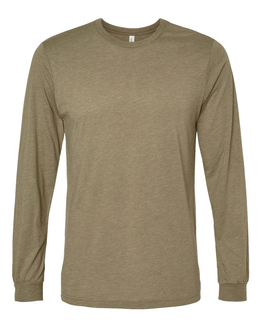 Unisex Triblend Long Sleeve Tee - Front - B11606372 - Olive Triblend
