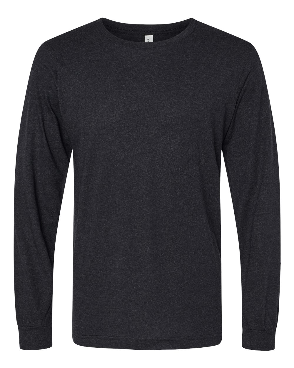 Unisex Triblend Long Sleeve Tee - Front - B11606512 - Black Heather Triblend