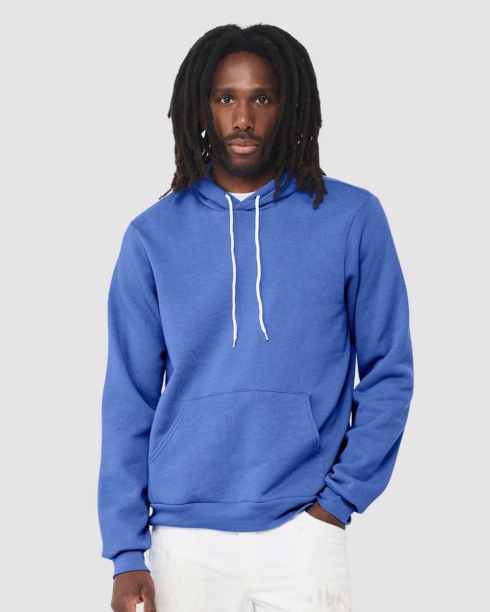 Unisex Sponge Fleece Hoodie - OnModelFront - B86306142 - Heather Columbia Blue