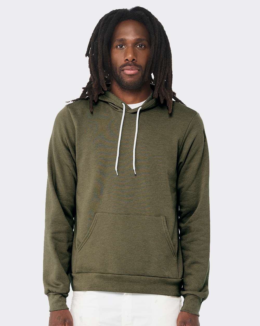 Unisex Sponge Fleece Hoodie - OnModelFront - B86306192 - Heather Olive