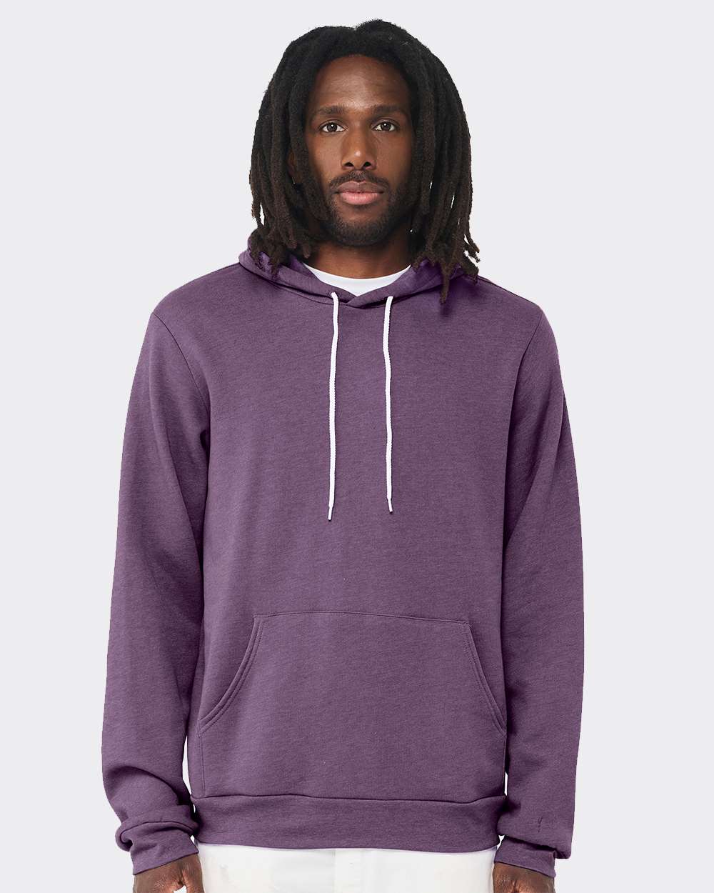 Unisex Sponge Fleece Hoodie - OnModelFront - B86306212 - Heather Team Purple