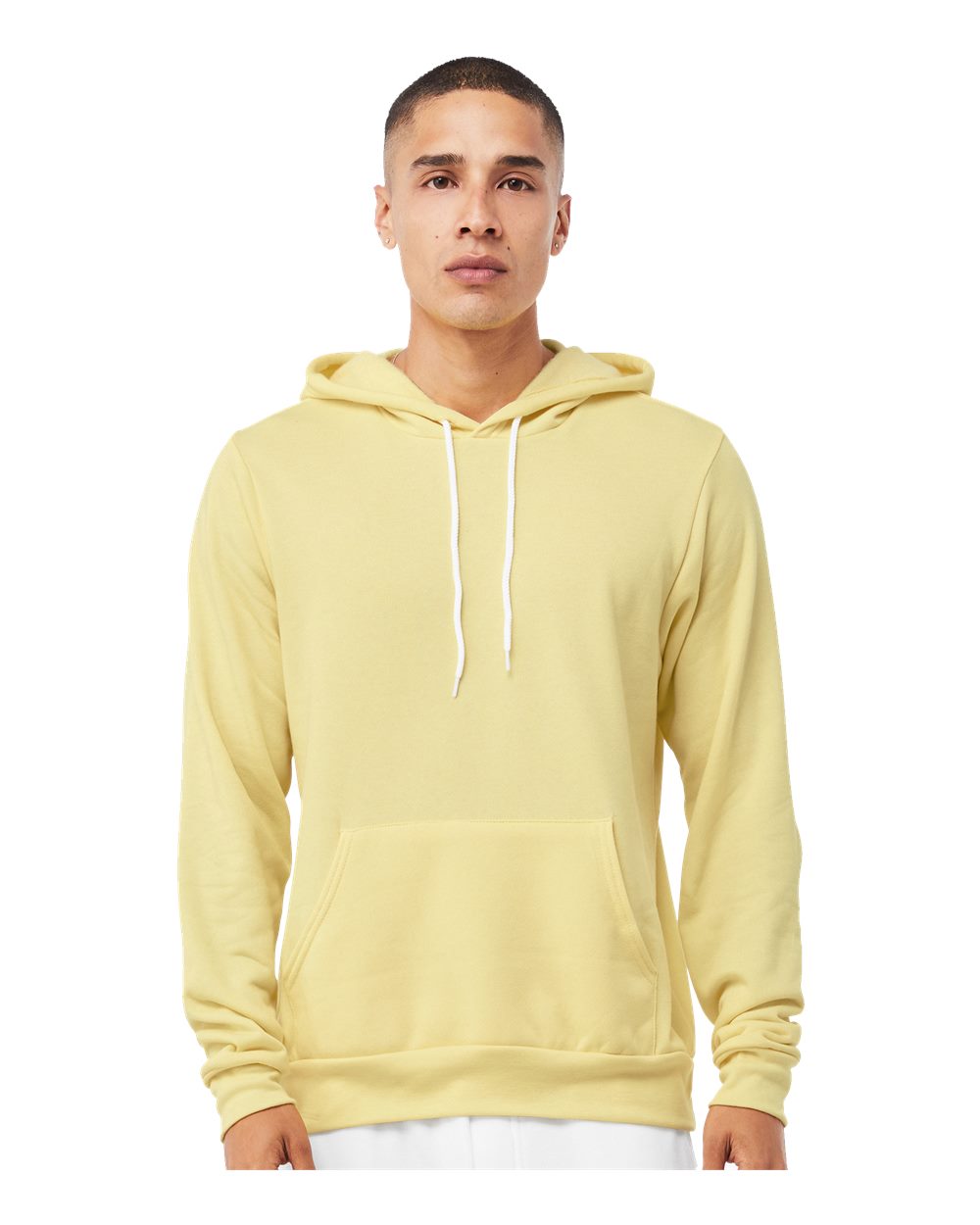 Unisex Sponge Fleece Hoodie - OnModelFront - B86306472 - French Vanilla