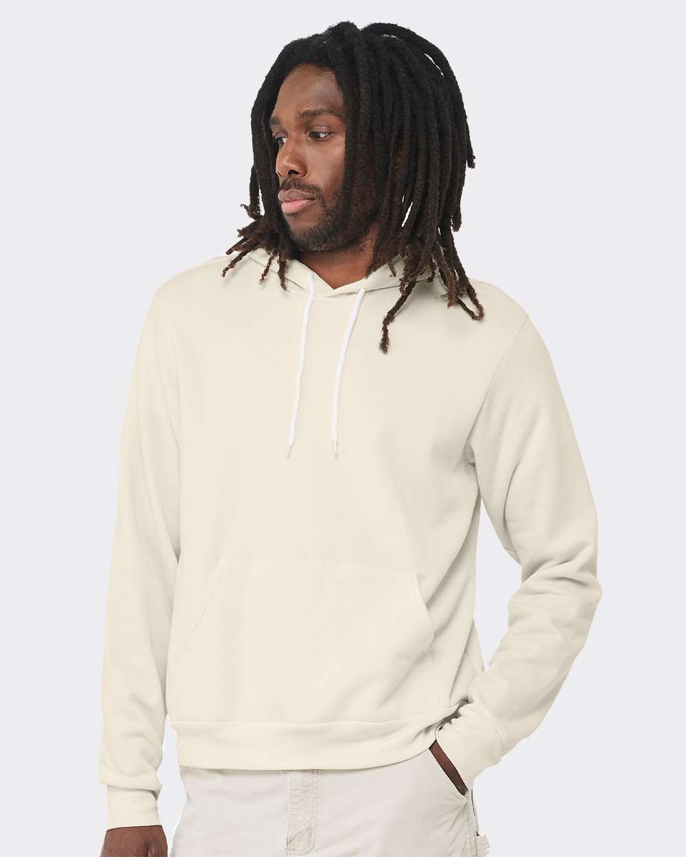 Unisex Sponge Fleece Hoodie - OnModelSide - B86306232 - Natural