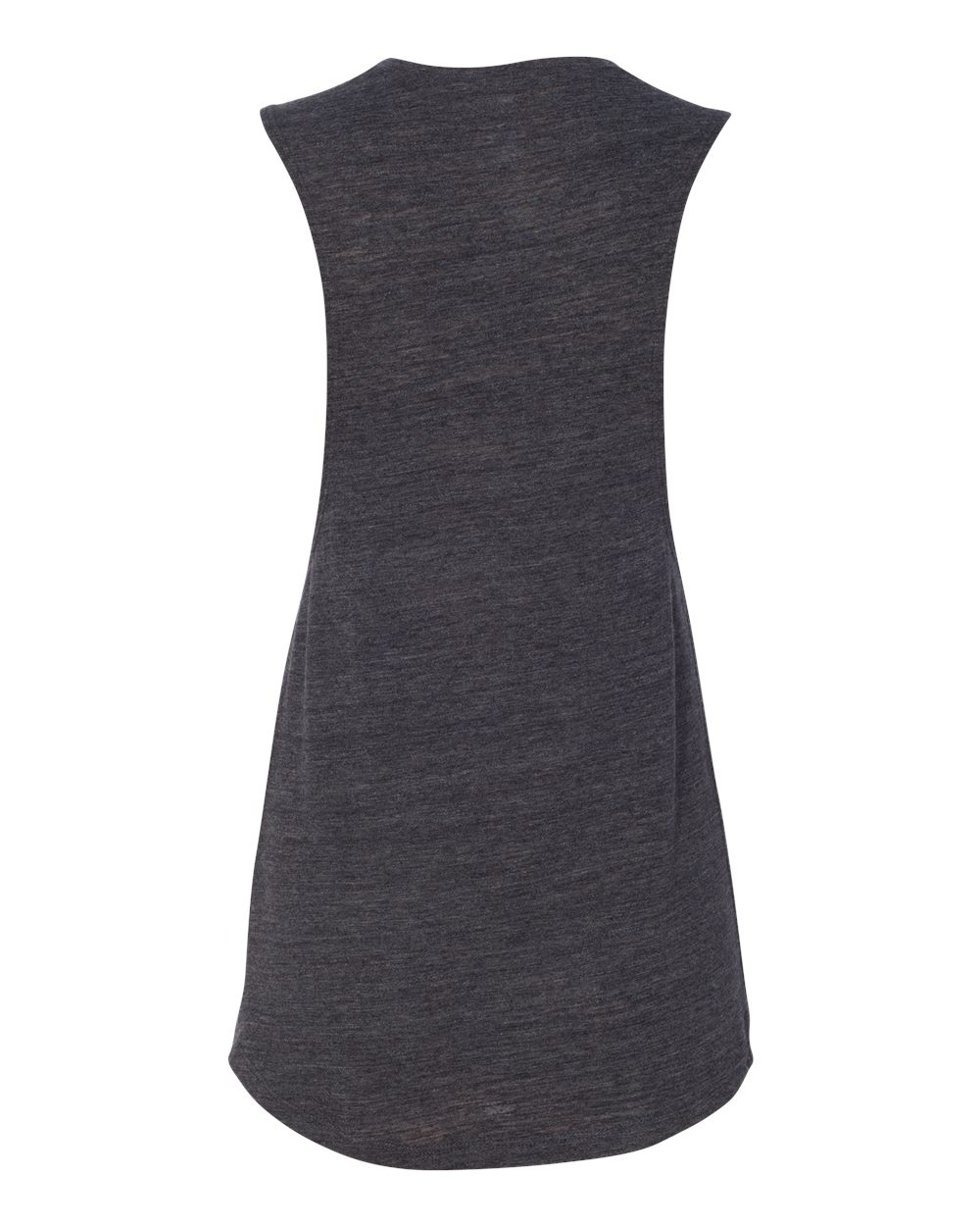 Women's Flowy Scoop Muscle Tank - Back - B55806523 - Charcoal Black Slub