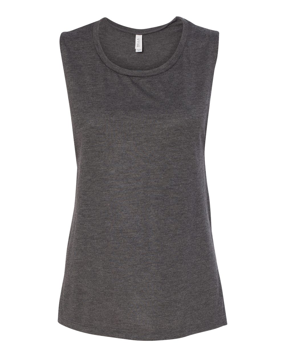 Women's Flowy Scoop Muscle Tank - Front - B55806093 - Dark Grey Heather