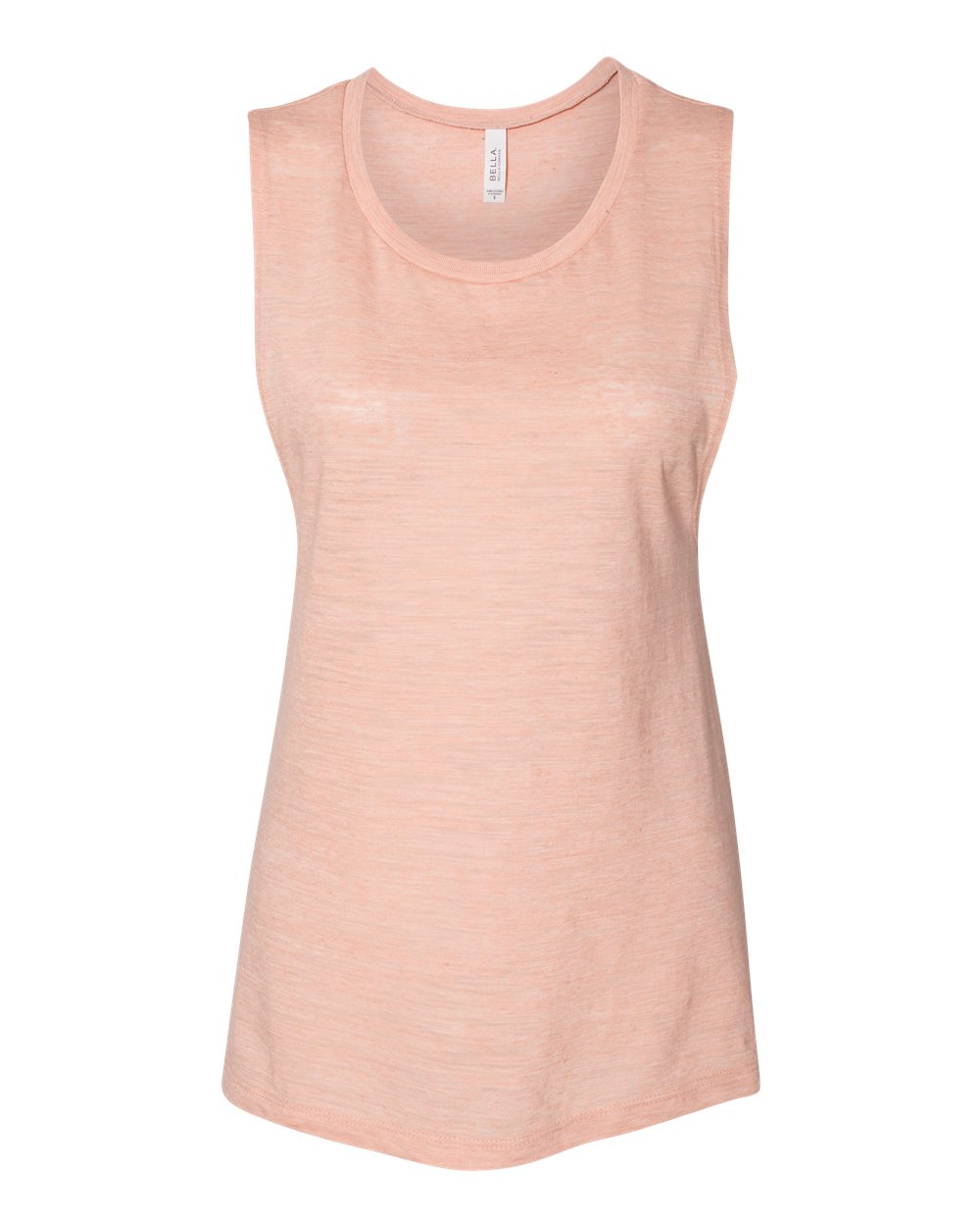 Women's Flowy Scoop Muscle Tank - Front - B55806343 - Peach Slub