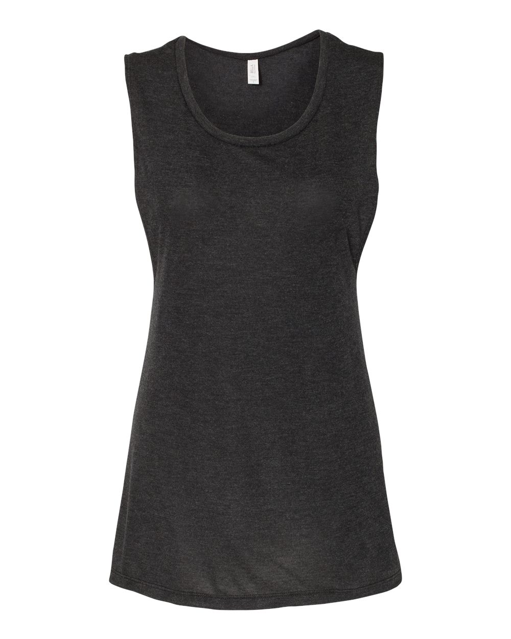 Women's Flowy Scoop Muscle Tank - Front - B55806573 - Black Heather